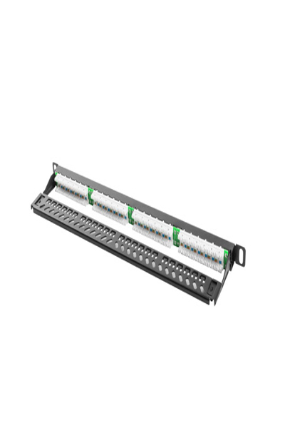 Lanberg PPU5-0024-B - RJ-45 - Cat5,Cat5e - Black - Metal - Rack mounting - 0.5U