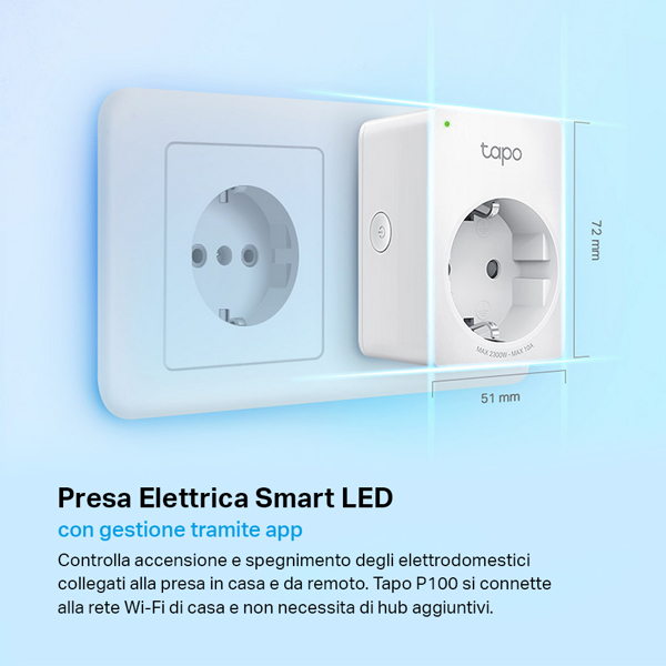TP-LINK Tapo P100 V1 - Smart kontakt - Trådlös - TAPO P100(2-PACK)