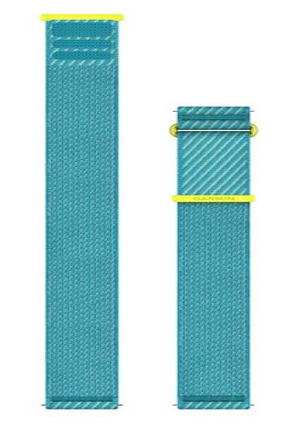 GARMIN QUICK RELEASE NYLON BAND TURQUOISE/AMP YELLOW
