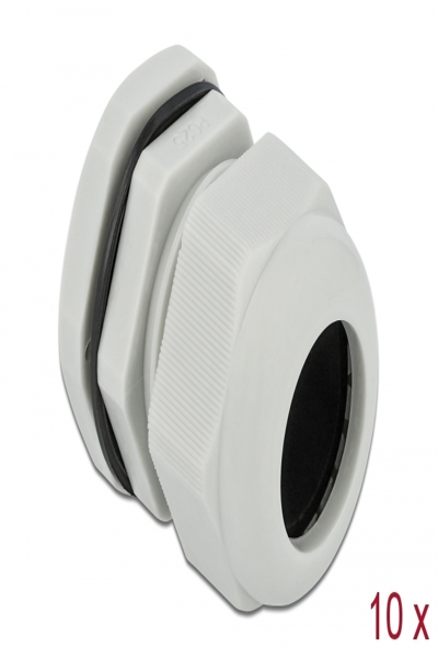 Delock PG25 - Cable gland - grey (pack of 10) - 60225