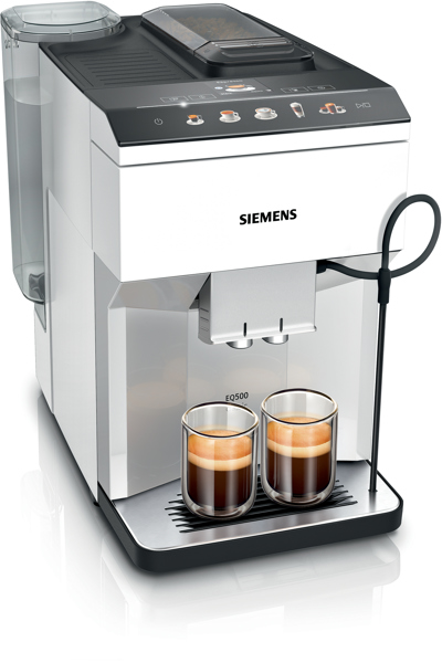 Siemens EQ.500 TP515D02, Espresso machine, 1.9 L, Coffee beans, Built-in grinder, 1500 W, Silver, White