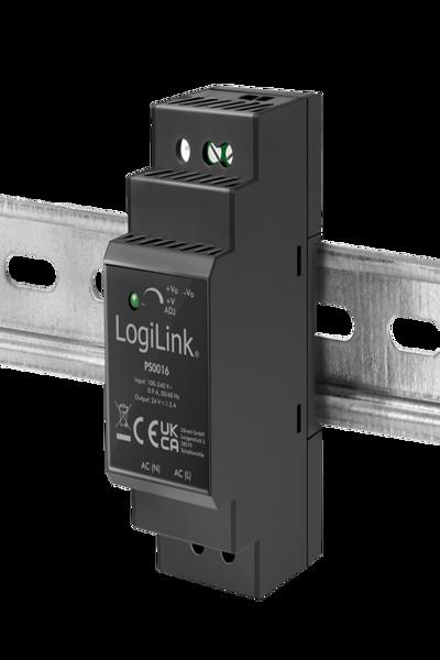 LogiLink DIN Rail Power Supply Black - PS0016