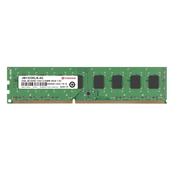 Transcend JetRam DDR3-1333 U-DIMM 4GB - 4 GB - 2 x 8 GB - JM1333KLN-4G