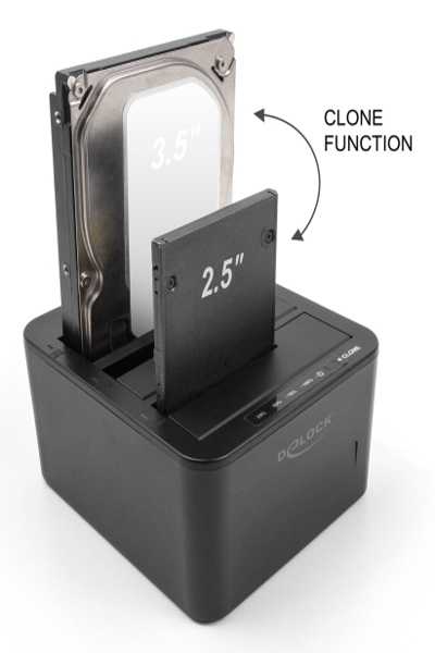 Delock USB Dockingstation fÃƒÂ¼r 3 x SATA HDD SSD mit 1 2 Klon Funktion - 64332