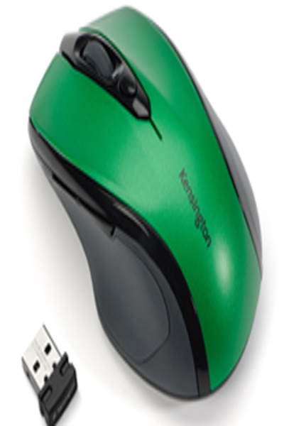 Kensington Pro Fit Wireless Mouse - Mid Size - Emerald Green - Right-hand - Optical - RF Wireless - 1600 DPI - Green - K72424WW