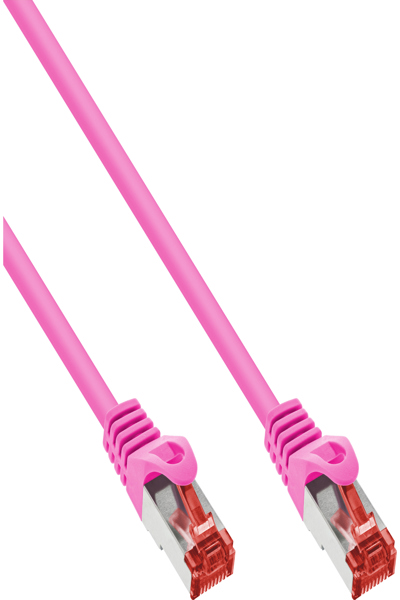 Câble patch en ligne S/FTP PiMF Cat.6 250 MHz PVC cuivre rose 10 m