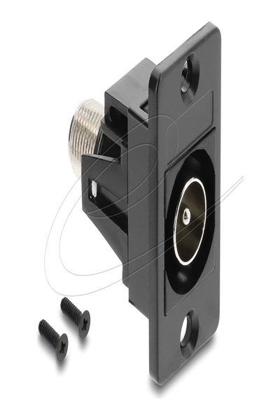 Delock Panel Mount IEC Plug to F Socket Black - Cable - Antenna/TV - 91197