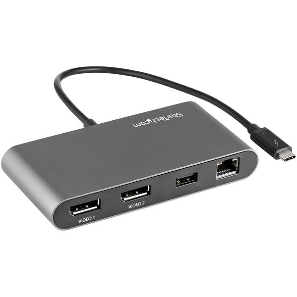 StarTech Thunderbolt 3 Mini dokkingstasjon med dobbel skjerm TB3DKM2DPL - TB3DKM2DPL