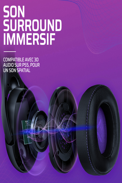 PDP Victrix Gambit Wireless Gaming Headset - Wired & Wireless - 20 - 20000 Hz - Gaming - 301 g - Headset - Black - Purple - 052-003-EU
