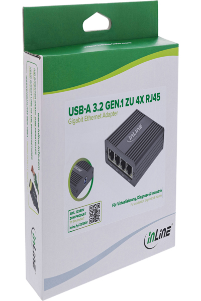 INLINE USB-A 3.2 GEN.1 TO 4X RJ45 GIGABIT ETHERNET ADAPTER