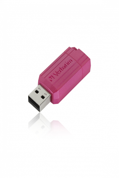 Verbatim PinStripe, 128 Go, USB Type-A, 2.0, 12 Mo/s, capuchon, rose