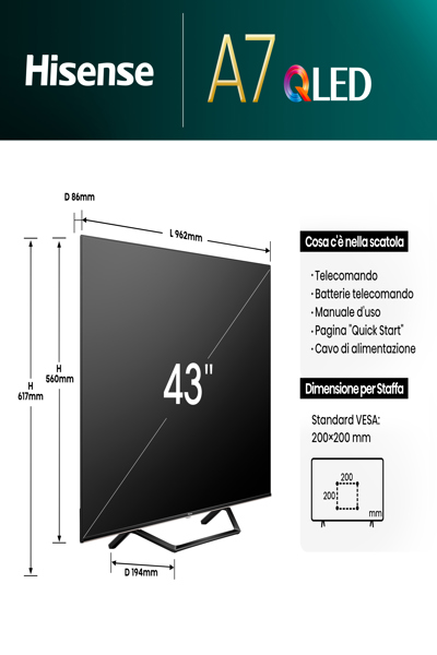 Hisense 43A7NQ 43-inch A7N Series TV - 43A7NQ