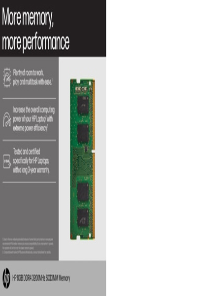 HP 8GB 3200 SODIMM Memory: DDR4 - 8C4X8AA