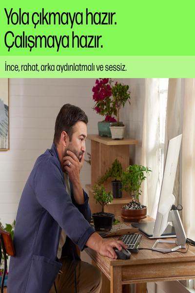 HP 405 Multi-Device Backlit Wired Keyboard: USB-C - 7N7C1AA