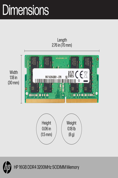 HP 8GB 3200 SODIMM Memory: DDR4 - 8C4X8AA