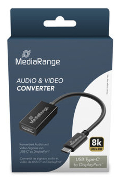 MEDIARANGE USB-C TO DP AUDIO/VIDEO CONVERTER BLACK