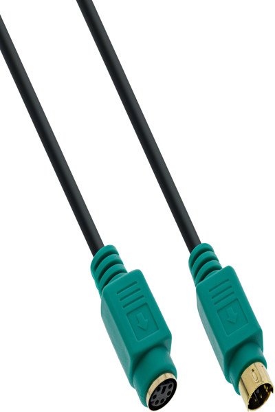 Câble PS/2 en ligne M/F noir/vert 3 m