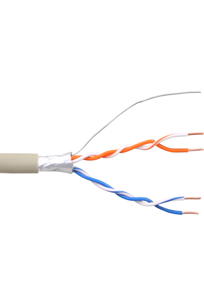 Câble téléphonique en ligne 4 fils, installation solide 2x2x0,6 mm, blindé, 25 m