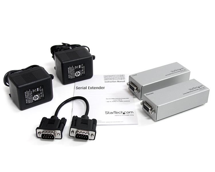 StarTech Serial DB9 RS232 Extender over Cat5 - Up to 1000 Meters - Serial Port Extension - up to 1 km (RS232EXTC1EU) - RS232EXTC1EU