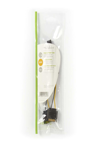 Nedis CCGP74205VA015 - 0.15 m - 2 x SATA 15-pin - PCI-E (6-pin) - Male - Female - Straight