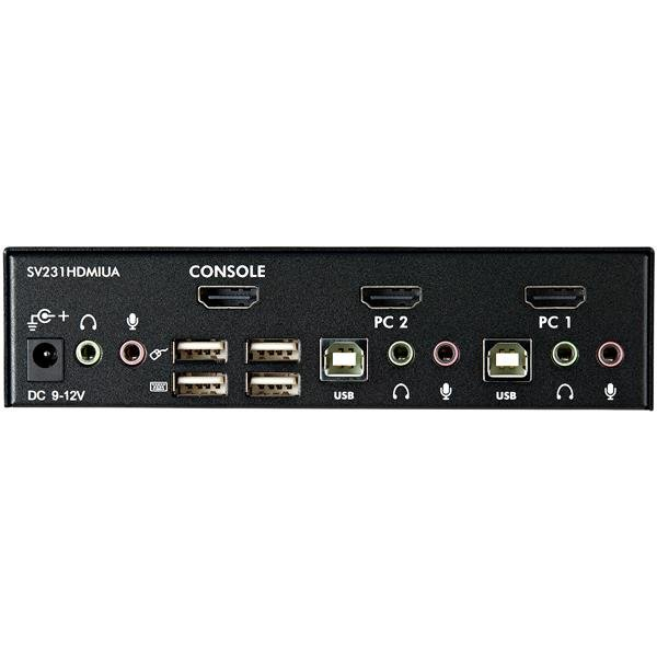 2 Port USB HDMI KVM Audio and USB 2.0 Hub - 1080p (1920 x 1200), Hotkey Support - Dual Port Video Monitor (SV231HDMIUA) KVM / audio / USB switch Desktop - SV231HDMIUA