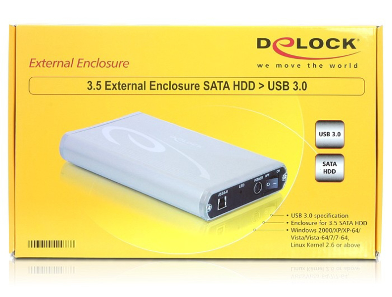 Delock 3.5" External Enclosure SATA HDD to USB 3.0 - 42478