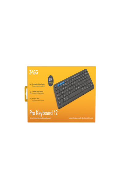 ZAGG Pro Keyboard 12, Wireless, Bluetooth, QWERTY, Black - 103211032