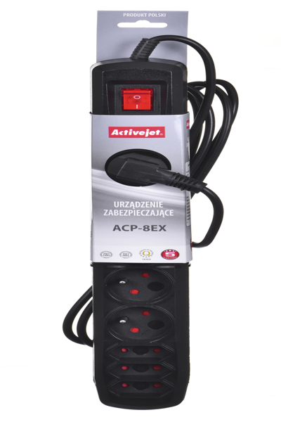 Multiprise Activejet APN-8G/3M-BK 3 m noire