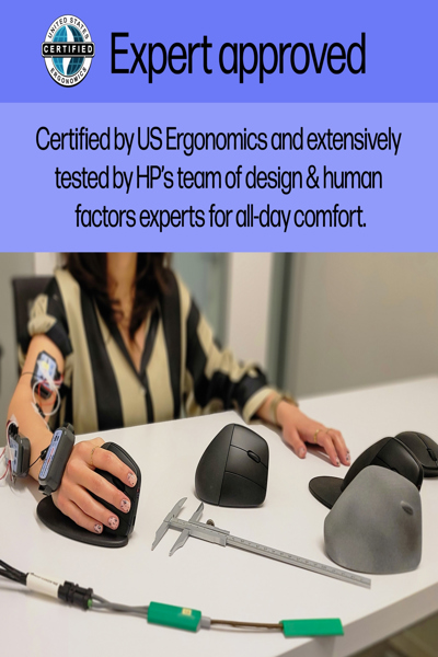 HP 920 Ergonomic Wireless Mouse: Right-hand, Vertical Design, 4000 DPI - 6H1A4AA