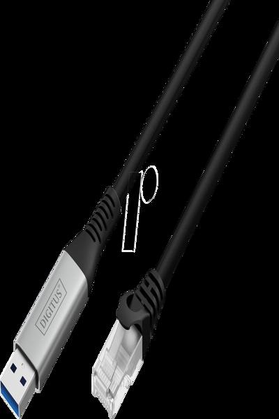 DIGITUS USB 3.2 Gen1 - RJ45 Ethernet cable 1Gbit/s 10m