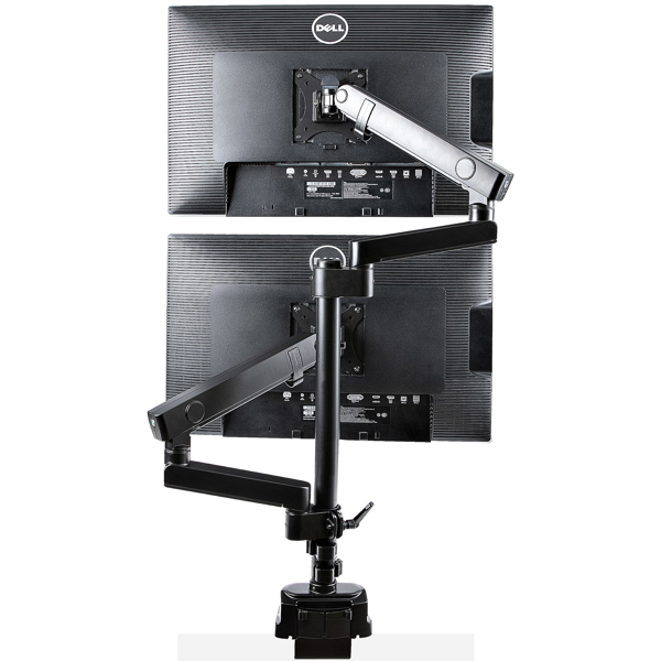 Dual monitor holder for table mounting - Flexible monitor arm for 2x VESA monitors up to 81.28cm 32inch - height adjustable - ARMDUALPIVOT