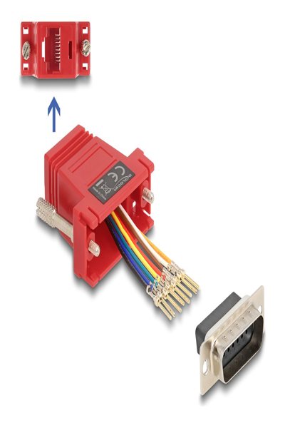 Delock Serial adapter - 15 pin D-Sub (DB-15) (M) to RJ-45 (F) - 67109