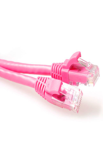 ACT Pink 1 meter U/UTP CAT6 patch cable snagless with RJ45 connectors - 1 m - Cat6 - U/UTP (UTP) - RJ-45 - RJ-45 - Pink