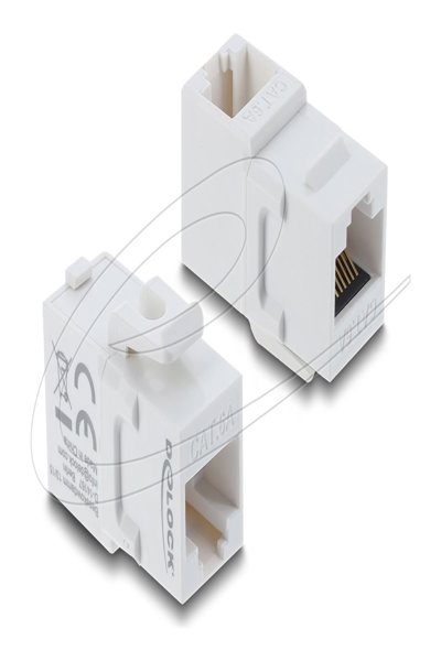 Delock RJ45 Female Straight to RJ45 Female Angled Coupler