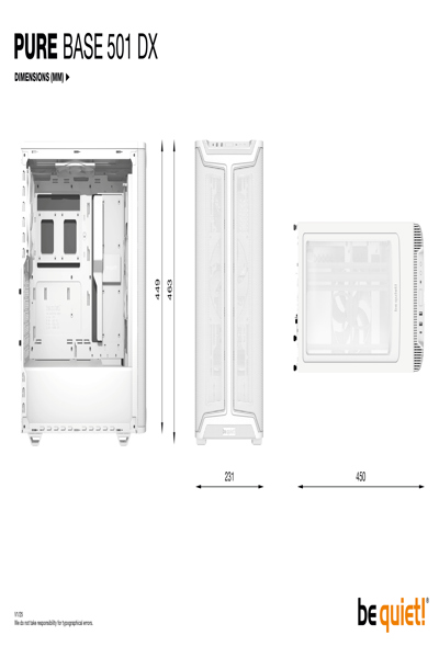 Be Quiet! Geh Pure Base 501 DX White - Mini tower - ATX - BGW77