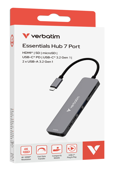 Verbatim USB-C Essentials multiport hub 7-ports - 32158