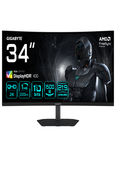 GIGABYTE G34WQC2 34 WQHD CURVED GAMING MONITOR - G34WQC2-EK