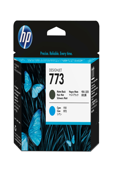 HP 773 Matte Black/Cyan DesignJet Printhead: For Z6600 Production Printer