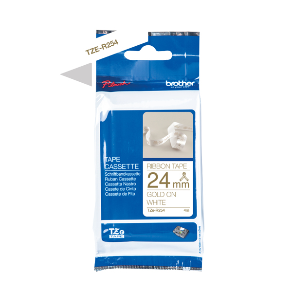 Brother TZe-R254 - Glossy - gold on white - TZER254