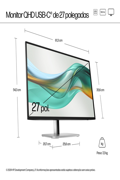 HP Series 5 Pro QHD USB-C Monitor: 27" (527pu)