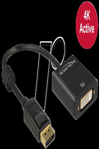 Delock DisplayPort-adapter - DisplayPort (hane) till DVI-I (hona) - 62599