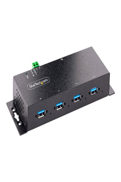 StarTech.com 4-Port Industrial USB 3.0 5Gbps Hub, Rugged USB Hub w/15kV Air/8kV Contact ESD and Surge Protection, DIN/Wall/Desk Mountable USB-A Hub, USB Expansion Hub with Locking Ports - 5G4AINDNP-USB-A-HUB
