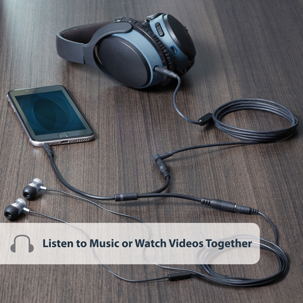 StarTech Slim Stereo Splitter Cable 3.5mm Male to 2 Female - MUY1MFFS