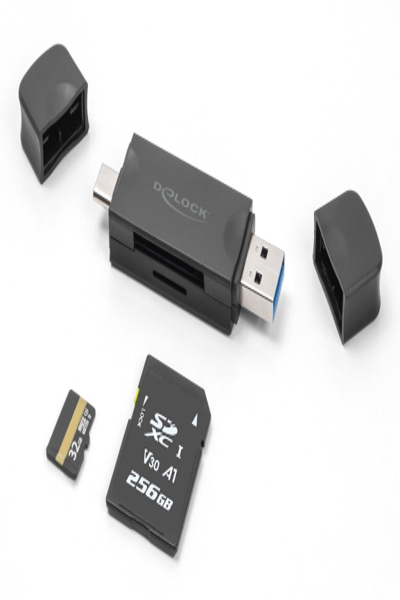 Delock Card USB 5 Gbps Type-C Type-A SD Micro Card-Reader - 91020