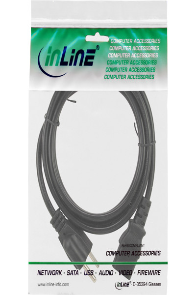 InLine power cable - Japan plug to IEC - black - 1.8m - 16658J