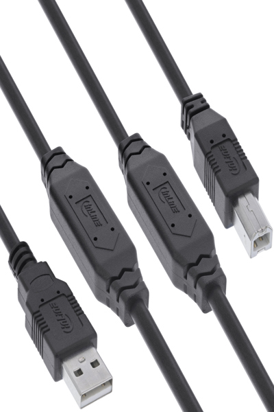 Câble actif USB 2.0 InLine - prise USB-A vers prise USB-B - 12,5 m