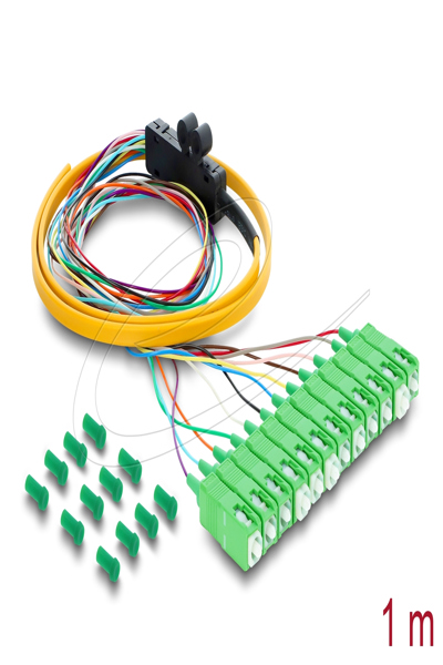 Delock Fiber Optic Cable 12x SC-APC Simple St> Open Cable End - Cable - 1 m - 91047