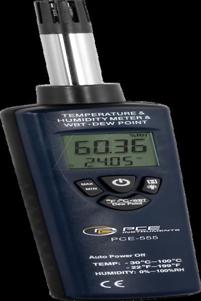 PCE Instruments PCE-555 LuftfeuchtemessgerÃƒÂ¤t (Hygrometer) 0% rF 100% rF