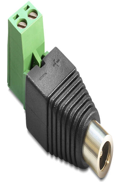 Delock Power adapter - 2 pin terminal block (F) to DC jack 5.5 x 2.5 mm (F) - 65486