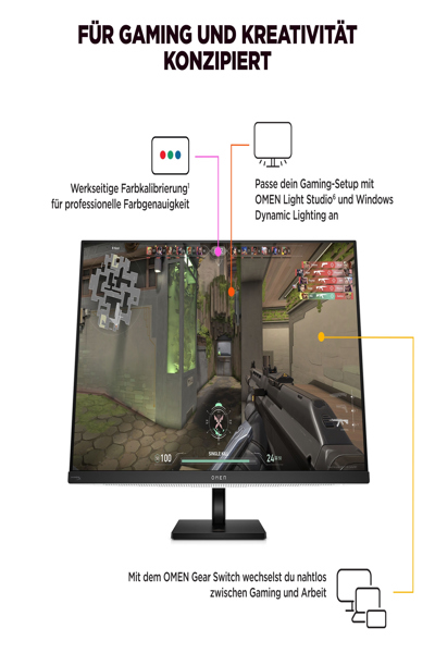 HP OMEN Transcend 32 UHD OLED Gaming Monitor: 32-inch 4K OLED gaming monitor. - 9R181AA#ABB